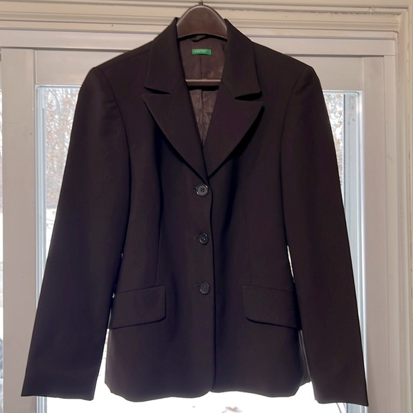 United Colors Of Benetton Jackets & Blazers - United Colors of Benetton Women’s Y2K Brown Suit Jacket, Excellent Condition, 10
